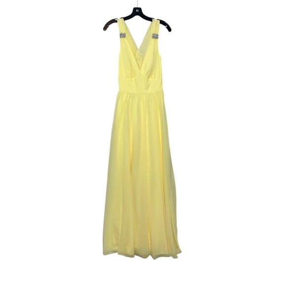 Sachin + Babi Yellow Chiffon Kenzia Lemon Drop Formal Maxi Dress | size 6 - Picture 5 of 13